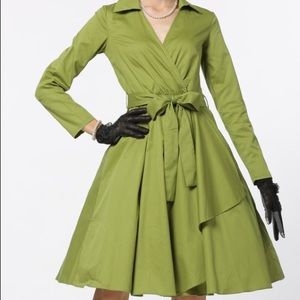 Olive green spring or fall dress